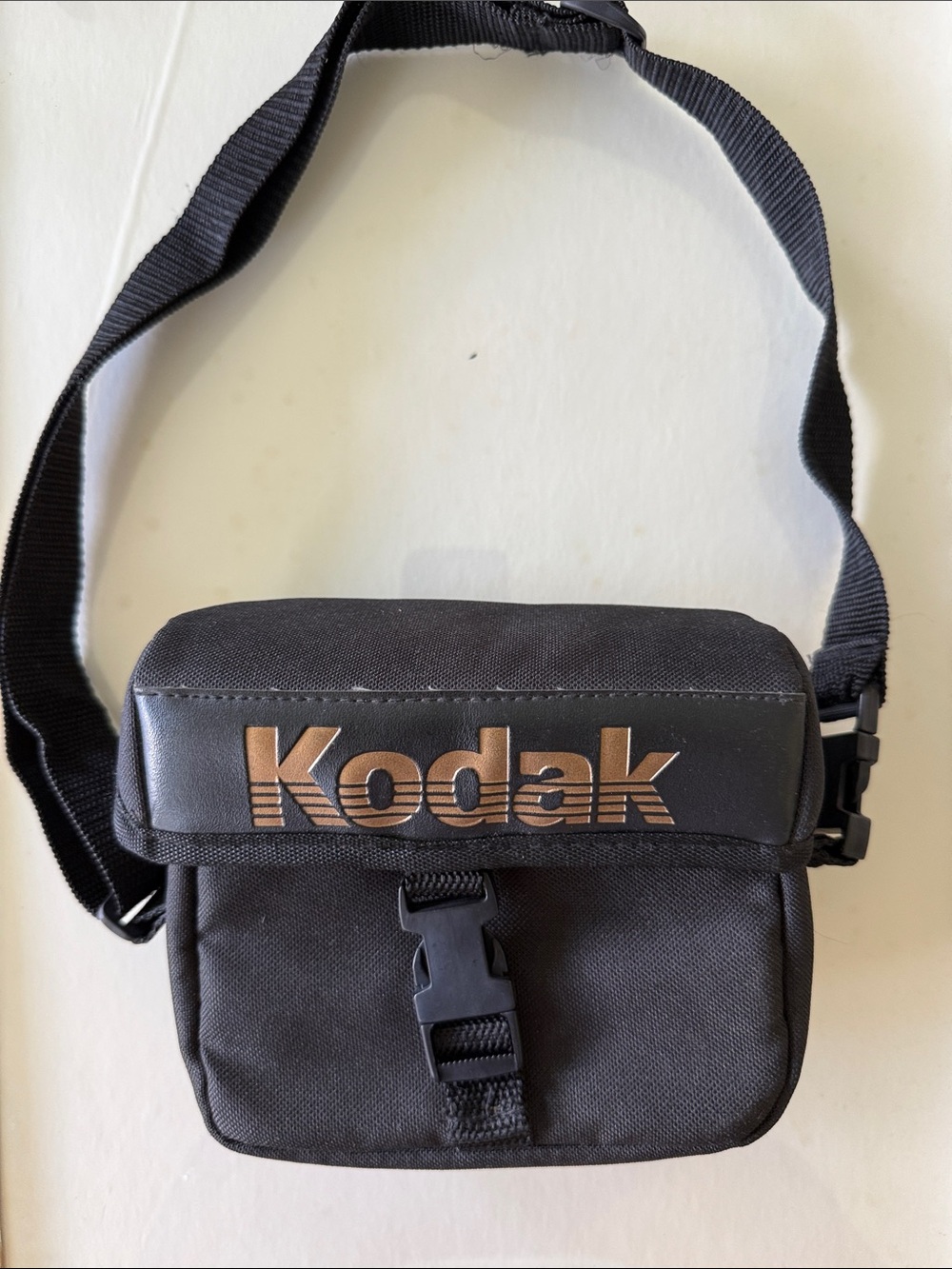 Kodak Vintage 1989 Black Camera Bag with Gold Logo